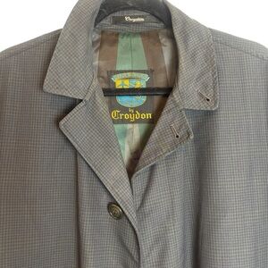 Vintage Trench Coat By Croydon Checkered Size Medium
